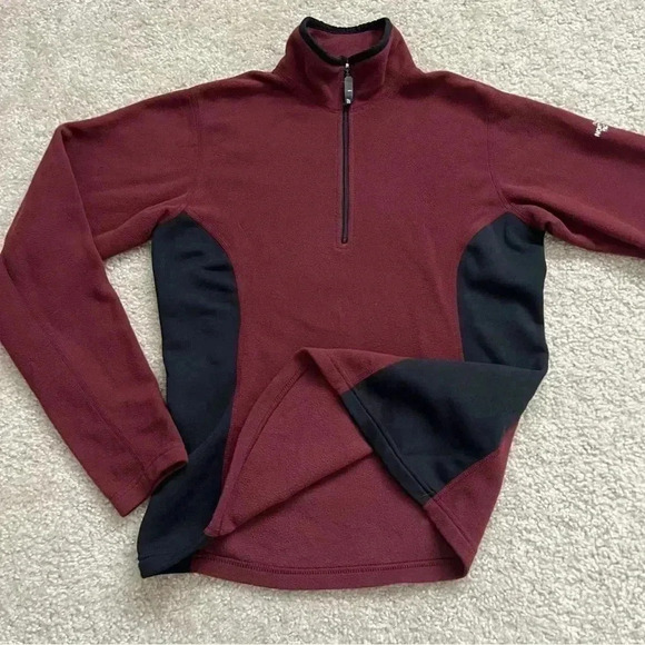 The North Face Woman 1/4 Zip Polartec Fleece Pullover Sweater Maroon Size Medium - Picture 14 of 15